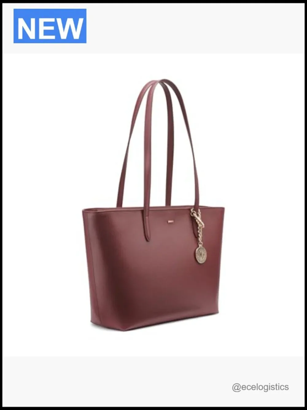 Medium Leather Tote Bag with Zipper Closure, Fits Laptop